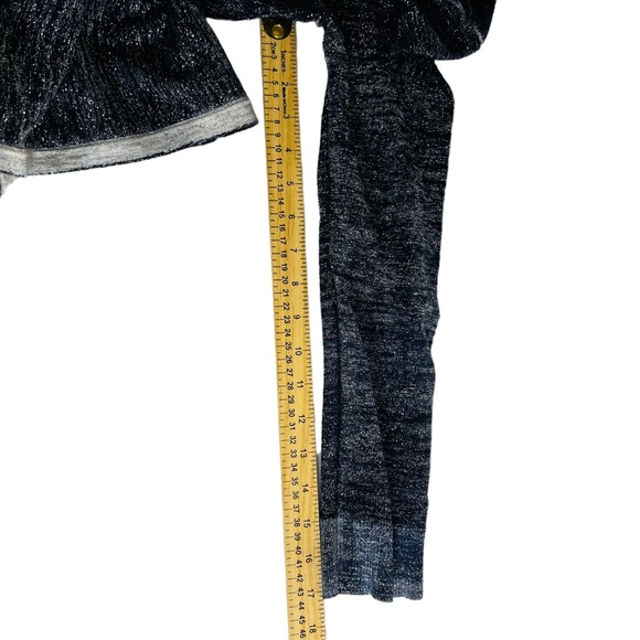 Chico's Cardigan Sweater Size 1 Blue & Silver Metallic Open Front Glittery Top - Picture 8 of 9